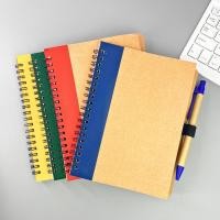 ราคา สมุดโน๊ต พร้อมปากกา สมุดบันทึกสันห่วง กระดาษรีไซเคิล กระดาษถนอนสายตา มีเส้นบรรทัด (24156935251)
