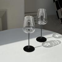 ราคา แก้วไวน์แดงคริสตัลในครัวเรือน Black Stiff Goblet ยุคกลางแก้วไวน์ Bordeaux วินเทจ (40814092424)