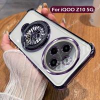 ราคา IQOO Z10 5G สี่มุมชุบโปร่งใสเคสโทรศัพท์พร้อม Windmill สําหรับ Vivo iQOO Z10 iQOOZ10 5G 2025 กันกระแทกซิลิโคนอ่อนนุ่มปกหลังสําหรับ iqoo z10 iqooZ10 IQOOZ10 5G (25545849816)