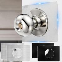 ราคา มือจับประตูลูกบิดแผ่นยึด-อุปกรณ์ฮาร์ดแวร์บ้าน-2ชิ้นสแตนเลสบอลล็อคแพทช์-บานพับซ่อมคณะกรรมการปิดบัง (29827374849)