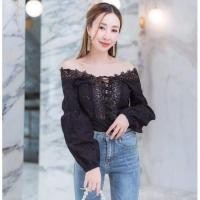 ราคา AB128 บอดี้สูท แขนยาว ช่วงอกแต่งลูกไม้ แต่งแขนพอง บอดี้สูทปาดไหล่ เสื้อผ้าแฟชั่น สำหรับผู้หญิง สวย เซ็กซี่ น่ารัก (5462158817)