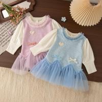 ราคา แขนยาวปลอม2ชิ้นชุดสําหรับทารกแรกเกิดสาวสีฟ้าลายสก๊อตชุดกับตาข่าย มิ้ม ฤดูใบไม้ร่วงเสื้อผ้าเด็ก (41403968707)