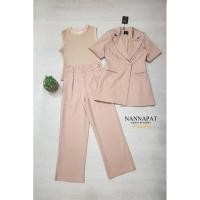 ราคา ชุดเซ็ต 3 ชิ้น เสื้อสูทแขนสั้นมาพร้อมเสื้อแขนกุดและกางเกงขายาว#มือ✌#ป้ายNANNAPAT (29264448763)