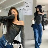 ราคา เสื้อปาดไหล่ข้างเดียว ลายขาวดำ (25839110119)
