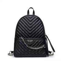 ราคา VICTORIAS SECRET Pebbled V-Quilted Studded กระเป๋าเป้สะพายหลังผู้หญิงกระเป๋าถือ Travel Hadiah Beg Galas (27132898414)