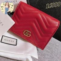 ราคา ใหม่เอี่ยม ของแท้ มีใบเสร็จรับเงิน Gucci GG Marmont สีแดง ผู้หญิง กระเป๋าสตางค์ ผู้ถือบัตร รับประกันสองปี (51150938538)