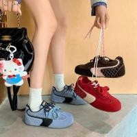 ราคา ด้านในเพิ่มความสูง Moral การฝึกอบรมรองเท้าหญิง Mango Head Ugly น่ารักรอบ Toe รองเท้าฤดูใบไม้ผลิกีฬาลําลอง All-Match รองเท้าสีแดงสไตล์ใหม่ (41306584620)