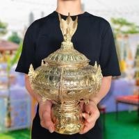 ราคา ครอบน้ำมนต์ หม้อน้ำมนต์พุทธคุณ108 งานทองเหลืองขัดผิว (กว้าง8นิ้ว สูง12นิ้ว)แค่บรรจุน้ำลงไปก็กลายเป็นน้ำพระพุทธมนต์ศักดิ์ (20910990404)