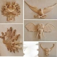 ราคา ไม้เนื้อแข็งแกะสลักด้วยมือหัวช้างหัววัวหัวสิงโตนกอินทรีตกแต่งระเบียงฟีนิกซ์ (25756188868)