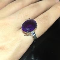 ราคา แหวนอเมทิสต์ แหวนเงินแท้ ชุบทองคำขาว พลอยอเมทิสต์แท้ YTG-11420 (27717740473)