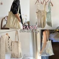 ราคา (ร้านไทย—มีพร้อมส่งค่ะ) กระเป๋าผ้า hana thin tote bag ลายลูกไม้ ผ้าโปร่งแสง | justmoment (27325443512)