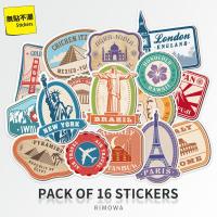 ราคา Rimowa ยุโรปและอเมริกา Retro Landmark สติกเกอร์กระเป๋าเดินทางรถเข็นกระเป๋าเดินทางสติกเกอร์โน้ตบุ๊คสเก็ตบอร์ด City สติกเกอร์ (41076271816)