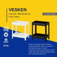 ราคา ชั้นวางของพลาสติกอเนกประสงค์ 2 ชั้น - อิเกีย ชั้นวางของในห้องน้ําห้องครัวสีดําสีขาว (29360058760)