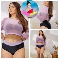 ราคา ชุดว่ายน้ำสาวอวบ ชุดว่ายน้ำสาวไซส์ใหญ่ เซ็ต 3 ชิ้น(1XL-4XL) (8575953134)