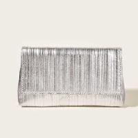 ราคา Women Clutch Purse Pleated Metallic PU Shoulder Flap Crossbody Purse Shiny Hobo Wedding Party Brida (42661312230)