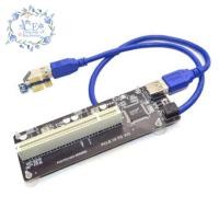 ราคา PCIE PCI-E PCI Express X1 to PCI Riser Card Bus Card High Efficiency Adapter Converter USB 3.0 Cable for Desktop PC (12283029747)