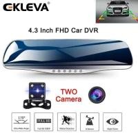ราคา Car EKLEVA Automotive Night Vision 5 Led Lights Dash Cam Rear View Mirror DVR Dual Camera Video Rec era (29252828731)