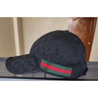 ราคา ❤️❤️New Gucci Original GG Canvas Baseball Hat With Web Black มือ1 Size M(58) (21584558269)