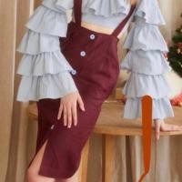 ราคา กระโปรง Mitr Candle Linen Skirt Plum size xs New (21467118524)