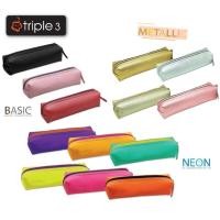 ราคา Triple3 กระเป๋าใส่ดินสอ ปากกา ผลิตจากหนังเทียมหนาเกรด A โทน Neon, Metallic, Basic (24013942819)