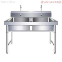 ราคา 【HOT】 304ซิงค์สแตนเลสหนา อ่างล้างจาน ร่องเดี่ยว ซิงค์ล้างผักแบบสองชั้นเชิงพาณิชย์ ซิงค์ล้างจาน ถัง (45953343895)
