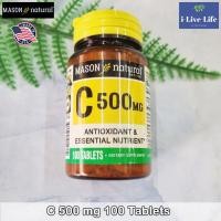 ราคา 30% Sale!!! EXP01/2026 วิตามินซี Vitamin C 500 mg 100 Tablets - Mason Natural (4016164233)