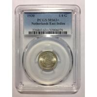 ราคา เหรียญเงินSILVER ปี1930 NETHERLANDS EAST INDIES 1/4 GULDEN PCGS MS63+ เหรียญเกรด เหรียญต่างประเทศ เหรียญสะสม เหรียญหายาก (5656932580)