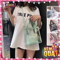 ราคา กระเป๋าถือใสทรงสี่เหลี่ยมน่ารักพร้อมกระเป๋าหนัง RQN1807 (40208819907)