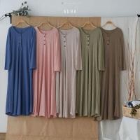 ราคา Gamis KAFFA ABAYA WAFFLE UNIQLO T-SHIRT STRETCH ADEM PLAIN BUMIL BUSUI FRIENDLY (17944943744)