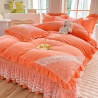 ราคา ผ้าปูที่นอนลูกไม้ปกสไตล์เจ้าหญิงสาวหัวใจชุดสี่ชิ้น 1ฉัน (57552918209)