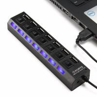 ราคา USB HUB 4 Port ON/OFF 7 สวิซต์ USB 2.0 HUB Hi-Speed (10591562018)