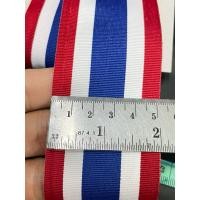 ราคา ริบบิ้นธงชาติไทย ลายสวย เนื้อดี สีธงชาติไทย ขนาดกว้าง 2นิ้ว งานเกรดเอ สีสวยสด ส่งไว ผ้าหนา ห่อ5เมตร (43812344574)