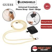 ราคา (SG) GUESS สายคล้องโทรศัพท์แบบครอสบอดี้แบบถอดได้ – สร้อยคอโทรศัพท์อเนกประสงค์สีเบจสีทอง (44853188080)