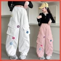 ราคา ชุดเอี๊ยมขากว้างสำหรับเด็กผู้หญิง ลายปักดอกไม้พิเศษ ไซส์เต็ม สวมใส่สบาย (28842809516)