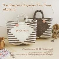 ราคา กระเป๋าสานพลาสติก TWO TONE ขนาดใหญ่ ไซส์ L | กระเช้าอีด อัลฟิตร์ ถุง & พัสดุอีด | กระเป๋าที่ระลึกสําหรับฉลองและกระเป๋า Goodie (46702055035)