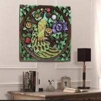 ราคา Teak Wood Carving ไม้แกะสลักติดผนังลายนกยูงสีสดใส แผ่นไม้สักทรงสี่เหลี่ยมจตุรัส ขนาด 60ซม.x60ซม (3883590800)