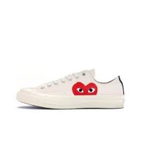 ราคา ♞,♘CDGx Converse 1970s Chuck Taylor All-Star Ox Comme des Garcons PLAY White white รับประกันของแท้ (40461825696)