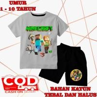 ราคา KATUN ชุดเด็กพร้อม motif การ์ตูน minecraft วัสดุผ้าฝ้ายพรีเมี่ยม พิมพ์สกรีน DTF cln สีดํา (42524725749)