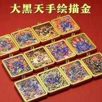 ราคา 【热销】สร้อยคอเครื่องรางทองคำสีเข้ม semi-hand-painted thangka ทิเบต สำหรับผู้ชายและผู้หญิง zj0606 (40357322439)