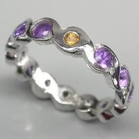 ราคา แหวนพลอยแท้แอเมทิสต์ 1.45 กะรัตและบุษราคัม (3561) (3251252046)