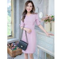 ราคา เดรสสีชมพูสวยหวานทรงสอบ (2403845992)