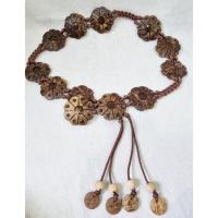 ราคา เข็มขัดไม้ เข็มขัด กะลา ระย้า กระลา ดอกไม้ กะลามะพร้าว เครื่องประดับสตรี วินเทจ สีน้ำตาล แบบยาว 50 cm ขอเกี่ยว คู่ชุดไทย (44017433658)