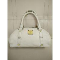 ราคา mcmสีขาวครีมขนาด10นิ้วมีร่องรอยการใช้งานหนังมีรอยยับ (9112858352)