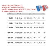 ราคา Name เต้ารับแบบฝังเฉียง ชนิดกันน้ำ Power Plug Flanged Sockets Sloping IP67 4232-6 32A 230V 3Pin (2P+E) สีฟ้า HACO (23628681571)