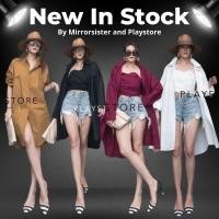 ราคา ป้าย Mirrorsister​ 01120.3 เสื้อเชิ้ตตัวยาวทรงสวยเก๋ มาพร้อมเกาะอก (4864148829)