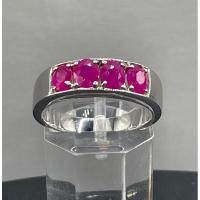 ราคา แหวนพลอย ทับทิม พม่า เผาเก่า ตัวเรือนเงินแท้ 92.5 ชุปทองคำขาว (25690126591)