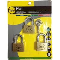 ราคา กุญแจคีย์อะไลท์ YALE BD45/3 45 มม. สีทองเหลือง 3 ตัว/ชุด PADLOCK KA YALE BD45/3 45MM 3EA/SET BRASS (3176800270)