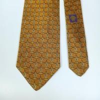 ราคา เนคไท มือสอง Versace Silk Tie Gold Abstract Geometric Design Made in Italy (42567931365)