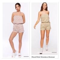 ราคา Forever 21 จั๊มสูทเกาะอก ชุดลายดอก เสื้อครอปเกาะอก ผ้าพิมพ์ลายดอกทั้งตัว เนื้อผ้าคอตอน 100% (19277546932)
