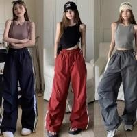 ราคา cherryshop พร้อมส่งไตล์อเมริกันกางเกงคาร์โก้ ญกางเกงทรงหลวมทรงตรงทรงหลวมสไตล์สปอร์ตย้อนยุคส (41211317800)